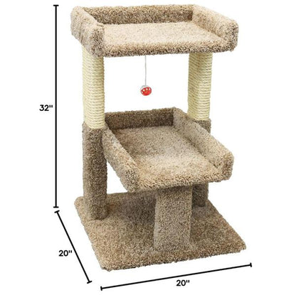 Cat Tree Condos 2 Level - Cat Play Perch 32" H