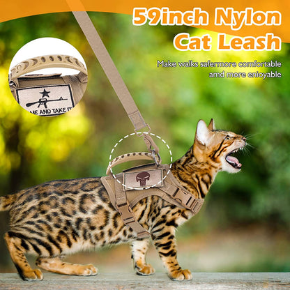 Adjustable Cat Harness and Leash Set for Walking Escape Proof