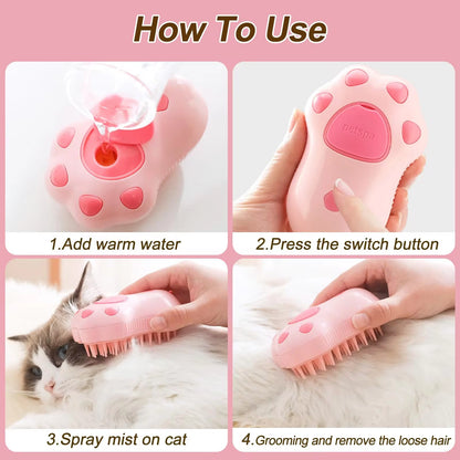 3 in 1 Pet Brush Cat Steam, Comb and Massage 