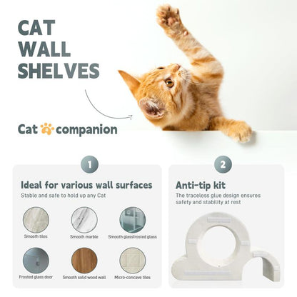 6 Pcs Cat Wall Furniture Set Climbing Stairs, Shelves, Indoor Perches Dog Step Cat Running Wheel